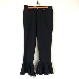 Anthropologie Pilcro high-rise studded crop flares